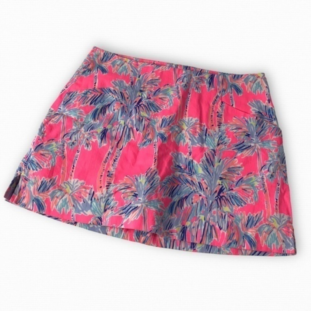 Lilly Pulitzer hot pink palm tree skirt Skort women size 00